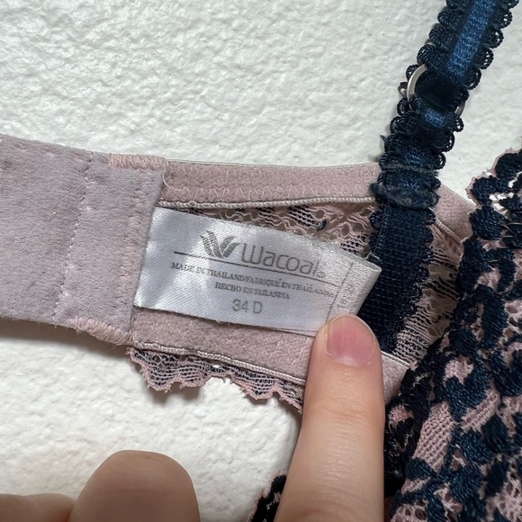 WACOAL EMBRACE LACE UNDERWIRE FLORAL UNLINED 34D BRA - Picture 5 of 5